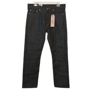 Levis 513 Mens Jeans Slim Straight 32x30 Blue Dark Wash Cotton Denim NWT